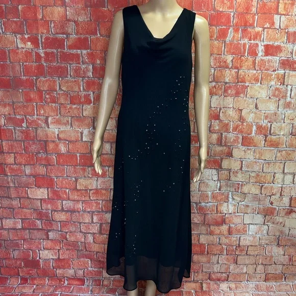 Robbie Bee Dresses Robbie Bee Vintage Beaded Cowl Neck Maxi